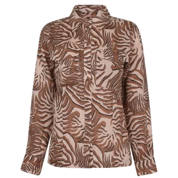 Image of Scotch and Soda Printed Shirt - Brown 0217