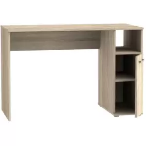Image of Forte Modern 1 Door Home Office Desk with Shelving - Sonoma Light Oak - Sonoma Light Oak