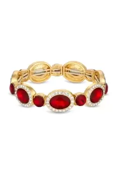 Image of Gold Plated And Garnet Stretch Bracelet