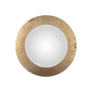 Image of Moon Lifestyle Glass Simple Flush Ceiling Light Gold - Sun Gold Finish, 2x E27