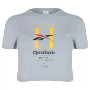 Image of Reebok Hotel Cropped T Shirt Womens - Grey