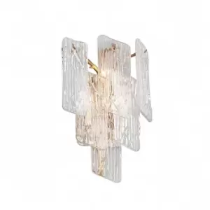 Image of Piemonte 3 Light Wall Sconce Royal Gold, Glass