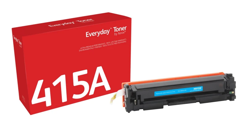 Image of Xerox Everyday Cyan Toner by Xerox compatible with HP 415A (W2031A), Standard capacity 006R04185