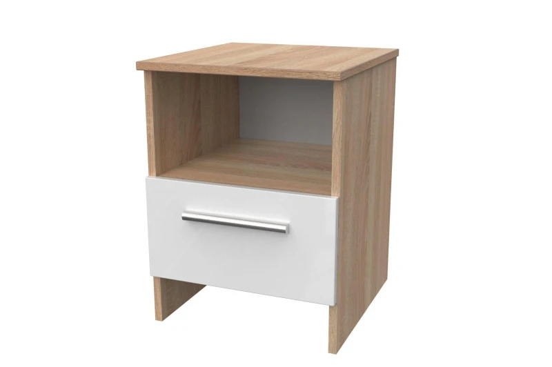 Image of Ready Assembled 2 U Trent Bottom Drawer Lamp Table (Ready Assembled) White