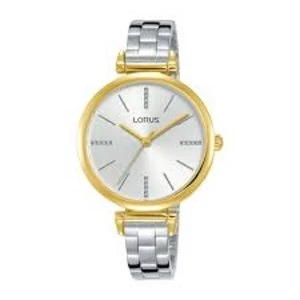 Image of Lorus RG236QX9 Ladies Slim Polished Stainless Steel Bracelet Watch With Light Gold Dial