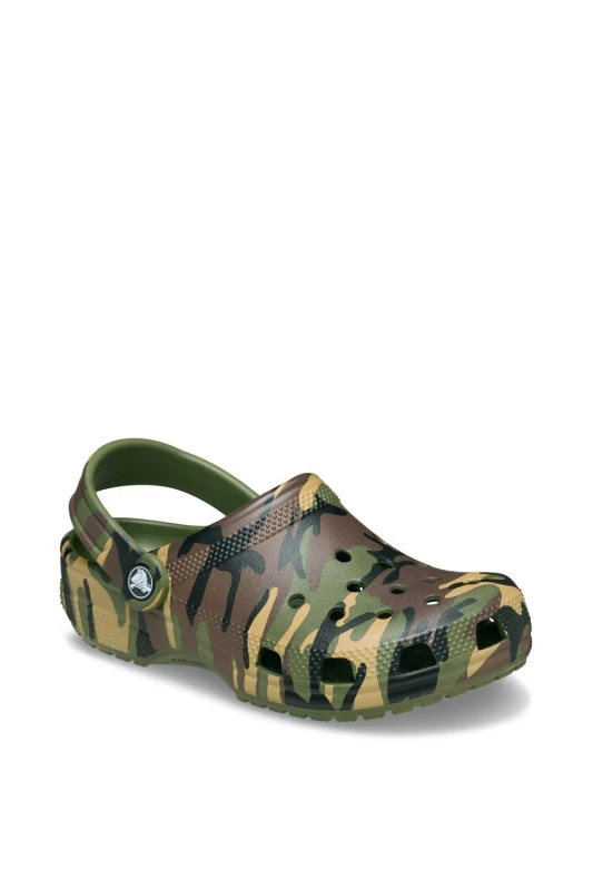 Image of Crocs Kids Classic Camouflage Clogs Army Green / Multi J1