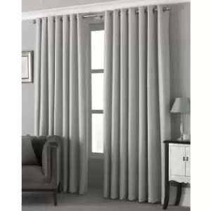 Image of Riva Home Pendleton Ringtop Eyelet Curtains (168 x 137cm) (Silver) - Silver