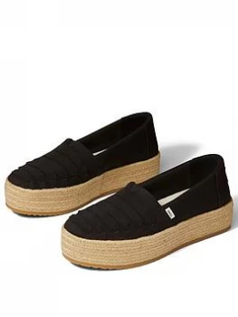 Image of Toms Valencia Flatform Espadrille - Black, Size 7, Women