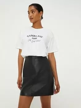 Image of Dorothy Perkins Tampa Bay Print T-Shirt - White, Size L, Women