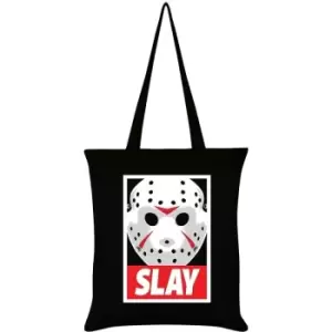 Image of Slay Horror Mask Tote Bag (One Size) (Black/White/Red) - Grindstore