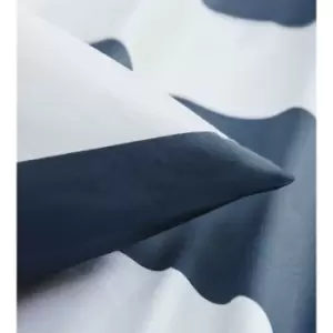 Image of Portfolio Alissa Duvet Cover Set Blue Double Striped 200 Thread Count Bedding Set - Blue