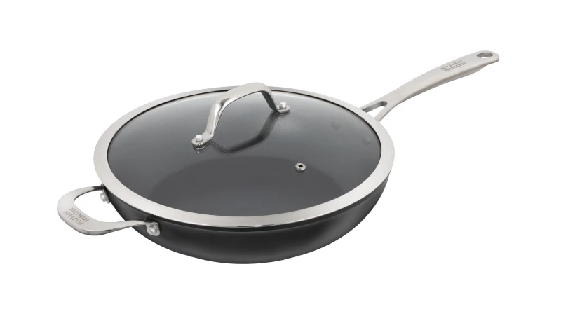 Image of Kuhn Rikon Easy Pro Aluminium Non-Stick Induction Saute Pan, 28cm in Black Unisex