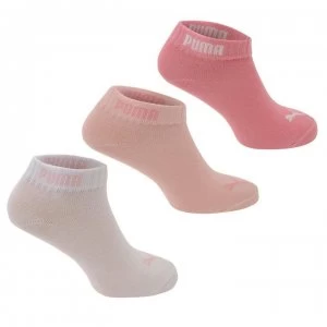 Image of Puma Girls Quarter Socks 3 Pack - Pink