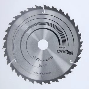 Image of Bosch Speedline Wood Cutting Saw Blade 230mm 30T 30mm