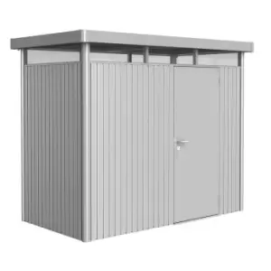 Image of Biohort Highline Metal Shed H1 Standard door 9 x 5 - Metallic Silver