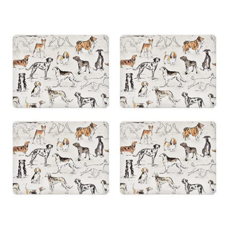 Image of Ulster Weavers Country Dogs Set Of 4 Cork Placemats