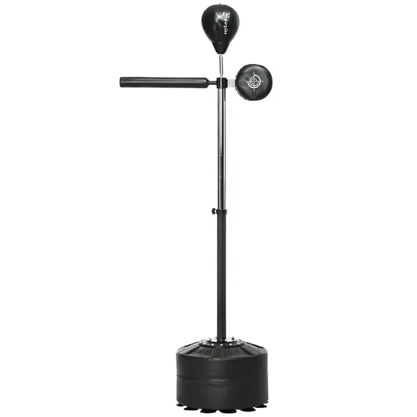 Image of SPORTNOW Free Standing Speed Bag, Height Adjustable Boxing Punching Bag with Stand, Reflex Bar, Punching Pad and Suction Cup Base