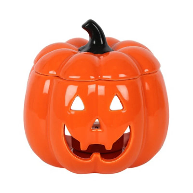 Image of Something Different Something Different Jack-O Ceramic Lantern Oil Burner in Orange Orange One Size Unisex 5063300800843