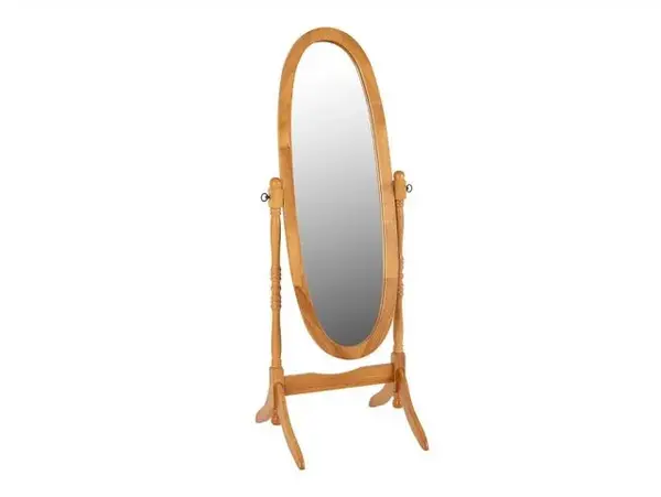 Image of Seconique Contessa Antique Pine Wooden Cheval Mirror
