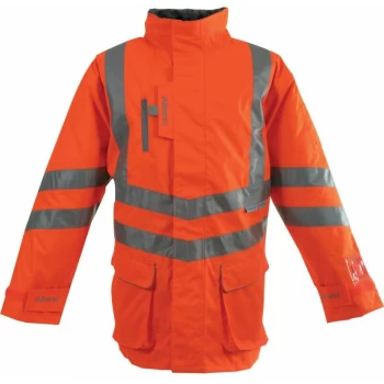 Image of PR502 Hi-vis Orange XL Storm Coat - Pulsarail