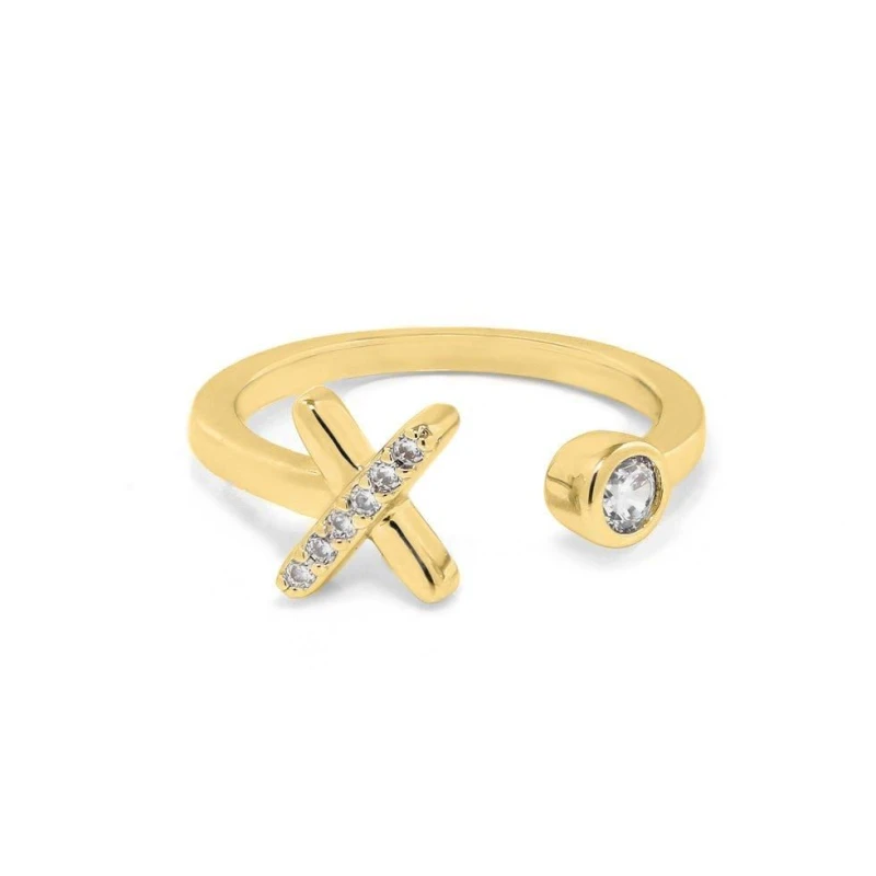 Image of Say It With Kiss Adjustable Ring - Gold Gold Unisex One Size