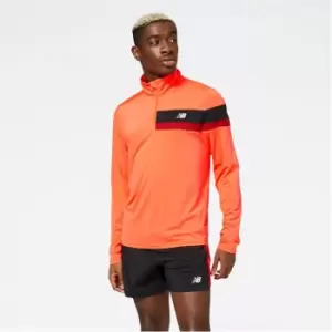 Image of New Balance Accelerate quarter Zip Mens Running Top - Red