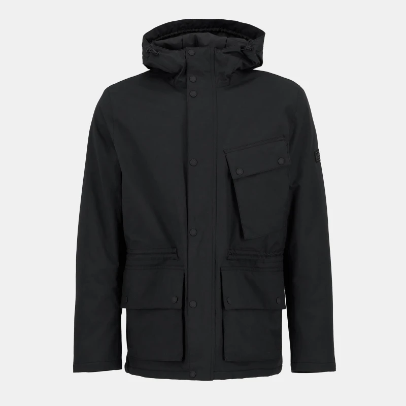 Image of Barbour International Mens Endley Waterproof Hooded Long Sleeve Long Puffer Jacket Black BK11 male XL