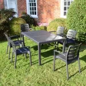 Image of Trabella Salerno 6 Seater Dining Set with Siena Chairs Grey