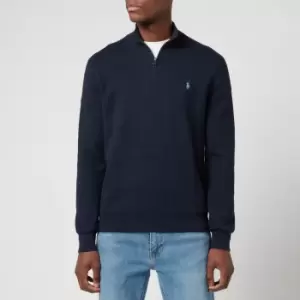 Image of Polo Ralph Lauren Mens Quarter-Zip Knit Jumper - Navy Heather - M
