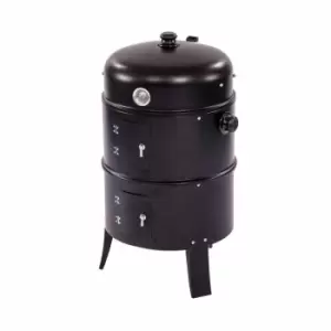 Image of Oypla - 3-in-1 Multi Function Charcoal Barbecue bbq Grill & Smoker with Thermometer