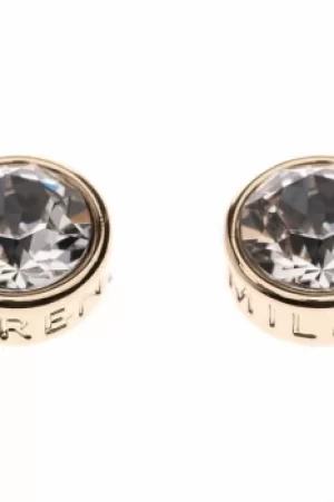 Image of Ladies Karen Millen Gold Plated Logo Stud Earrings KMJ189-30-02