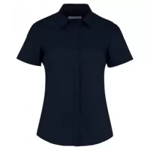 Image of Kustom Kit Womens/Ladies Short Sleeve Tailored Poplin Shirt (22) (Dark Navy)