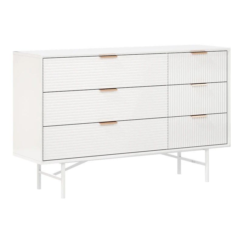 Image of Kabinet UK 6-Tier Bedroom Striped Storage Cabinet White unisex One size