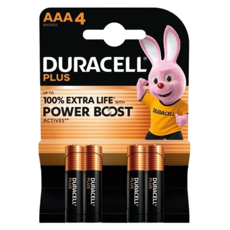 Image of Duracell Duracell Plus Power Boost AAA battery Alkali-manganese 1.5 V 4 pc(s) 151256