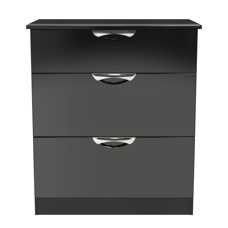 Image of Ready Assembled 2 U Holborn 3 Drawer Deep Chest (Ready Assembled) in Black Size: Medium Black Unisex Medium