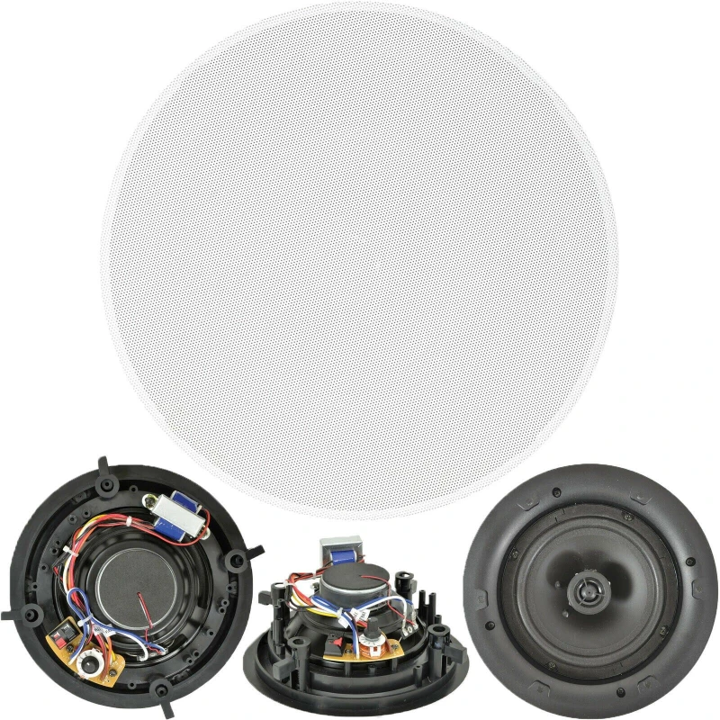 Image of Loops QUALITY 8" 120W 2 Way Low Profile Ceiling Speaker 100V 8Ohm Wall Mount Slim Multi unisex