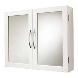 Image of BQ Lenna Double Door White Mirror Cabinet