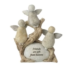 Image of Friends Are A Gift Angels Resin Stone By Heaven Sends