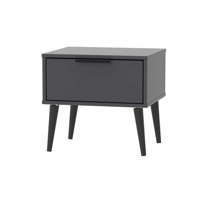Image of Fuji 1 Drawer Bedside In Graphite (Ready Assembled)