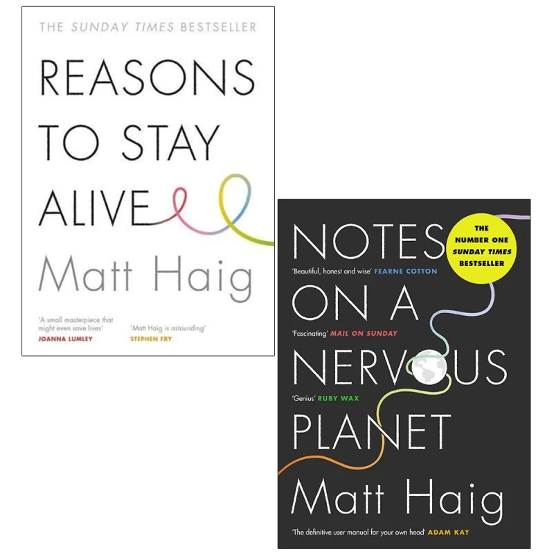 Image of Reasons To Stay Alive And Notes On A Nervous Planet 2 Book Set By Matt Haig A Moving Reflection On Mental Health Matt Haig Books