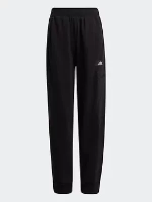 Image of Boys, adidas Arkd3 Tapered French Terry Joggers, Black/White, Size 7-8 Years