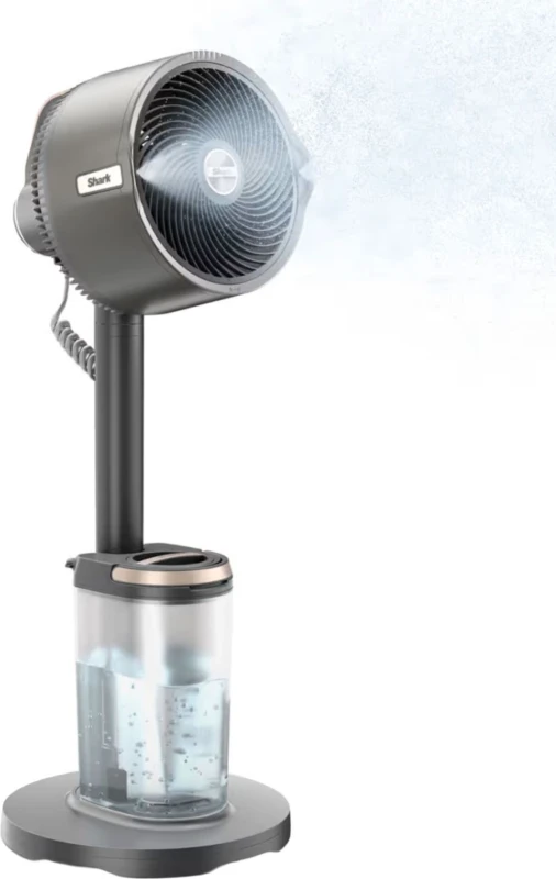 Image of SHARK FlexBreeze Pro Mist FA300UK Portable 11.8" Hybrid Pedestal Fan & Misting System - Dark Grey, Silver/Grey 622356303422