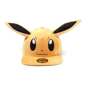 Image of Pokemon - Eevee Plush with Ears Snapback Baseball Cap (Brown)