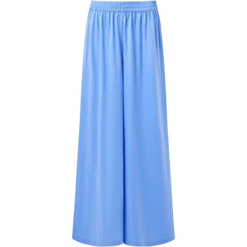 Image of French Connection Womens High Waist Wide Leg Trousers Cornflower Blue female 8 (XS)
