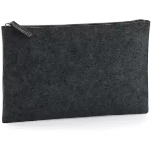Image of Felt Accessory Pouch (One Size) (Charcoal Melange) - Bagbase