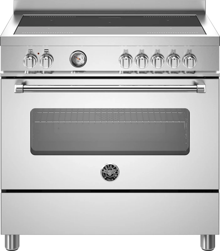 Image of Bertazzoni Master Series MAS95I1EXC 90cm wide Electric Range Cooker with Induction Hob - Stainless Steel - A Rated, Stainless Steel