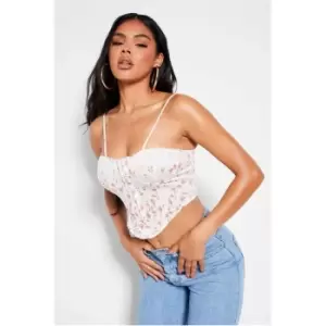 Image of I Saw It First White Jersey Lace Up Detail Cupped Bralet - White