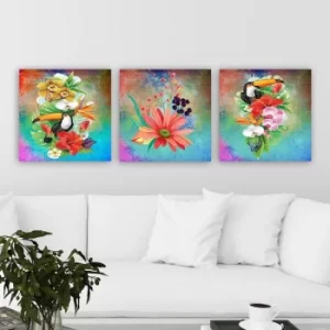 Image of P1479618 Multicolor Decorative Canvas Painting (3 Pieces)