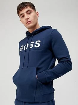 Image of BOSS Soody Logo Overhead Hoodie - Navy Size M Men