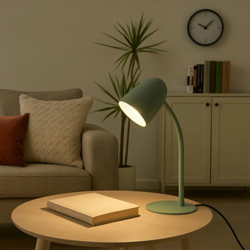 Image of Eglo Carlo Modern Steel Flexible Desk Lamp, Green